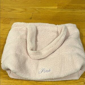 Victoria's Secret Light Pink Sherpa Tote